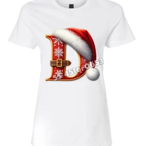 Playera Letra D Navideña