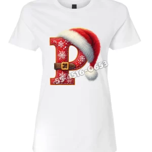 Playera Letra P Navideña