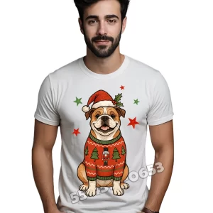 Playera Bulldog Navideño