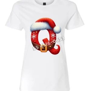 Playera Letra Q Navideña